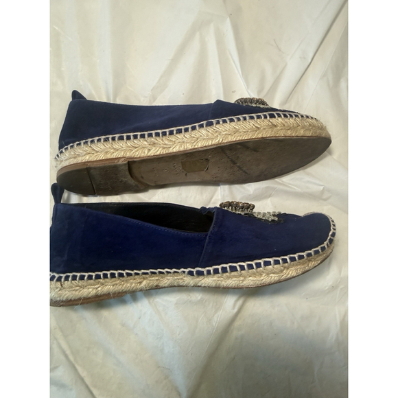 Anya Hindmarch Navy Espadrilles Size 37 Leather Suede - Picture 5 of 14